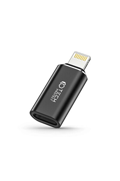 Tech-Protect Adaptor UltraBoost USB-C mamă la Lightning mascul, negru