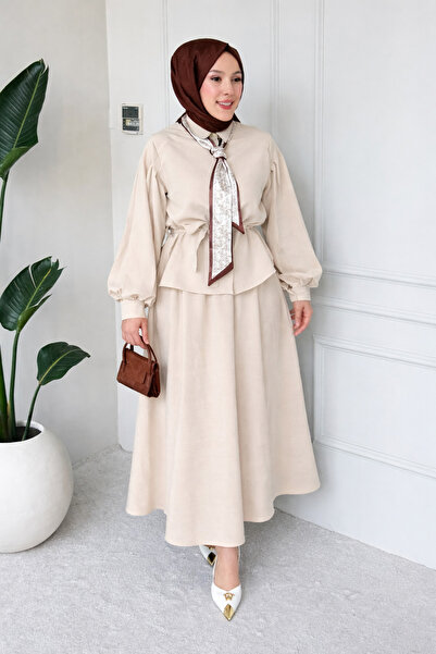 Tesettür Diyarı Σετ Τουρκικής Ενδυμασίας από Ύφασμα Τάνσελ με Φουλάρι Viosa -...