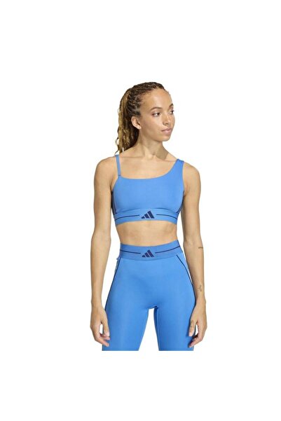adidas Q2 Hyperglam Ls Women's Blue Round Neck Sports Bra