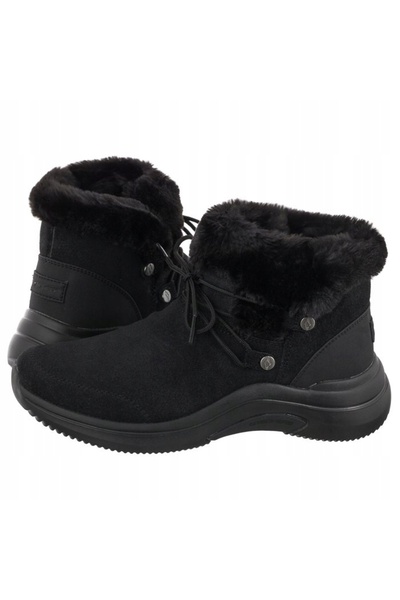 SKECHERS Ghete de iarnă pentru femei din piele piele întoarsă cu căptușeală d...