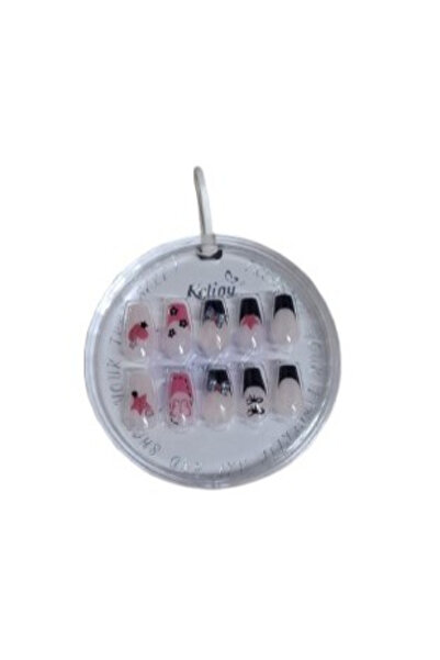 ibeauty KELINY FAKE NAILS RIBBON STAR BLOSSOM 12PCS