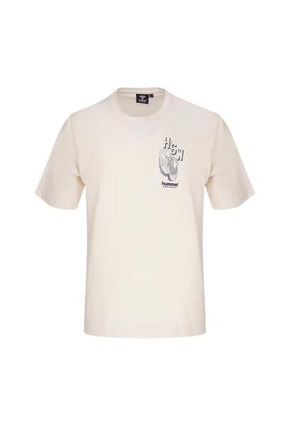 hummel Ανδρικό μπλουζάκι Venero σε χρώμα εκρού με στρογγυλή λαιμόκοψη