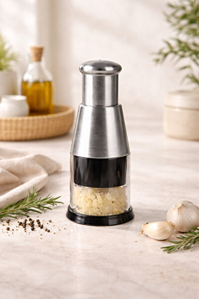 DİVAYS Stainless Steel Manual Garlic and Onion Chopper – Practical Vegetable ...