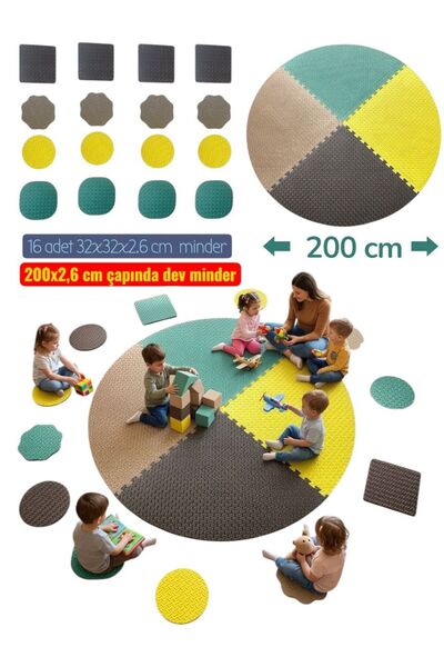 AFFECTİONE kreş anaokulu drama damla desen eva zemin oyun minderi tatami