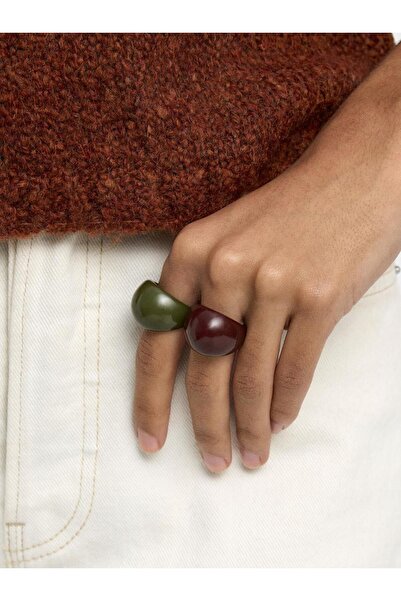 PARFOIS Resin Kaplı Yuvarlak Yüzük Seti