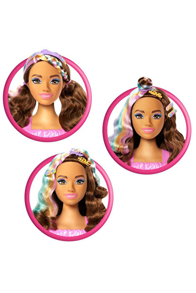 Barbie Saç Tasarımı Büstü Kahverengi Saçlı JFG82