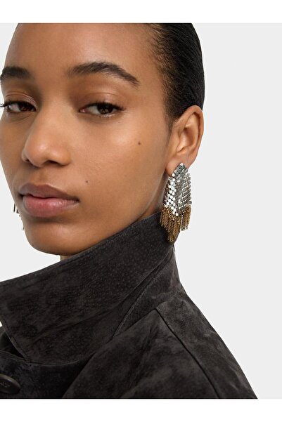 PARFOIS Saçaklı Maxi Elmas Şeklinde Küpe