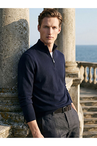 LC Waikiki Peak New Season Stand Collar Men's Knitwear Sweater