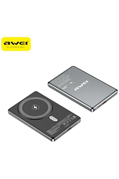 AWEI Acumulator extern wireless PA-30 MagSafe 5000mAh, 15W, USB-C, gri