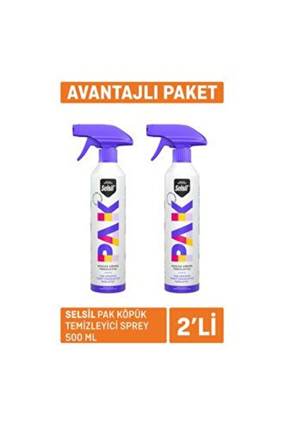 Selsil 1 Adet Pak Köpük Temizleyici Sprey 500Ml x 2