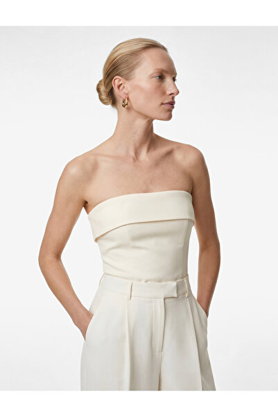 Koton Straplez Yaka Kolsuz Katlı Bluz