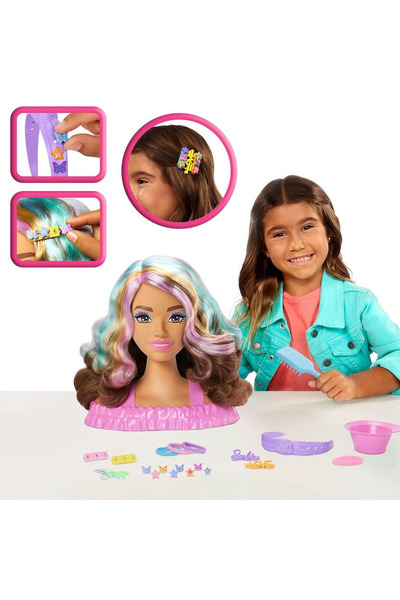 Barbie Saç Tasarımı Büstü Kahverengi Saçlı JFG82