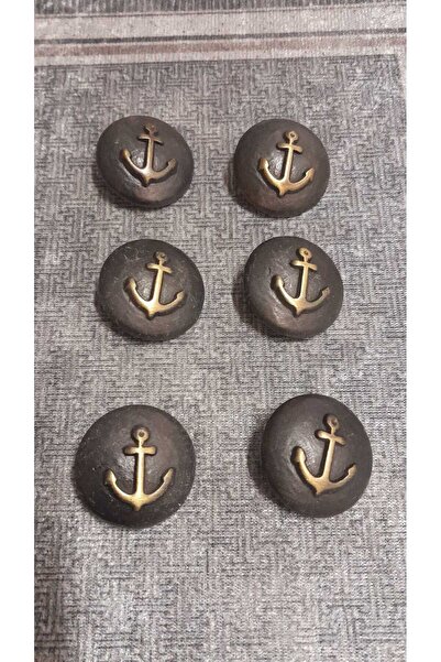 ILCARE Antik Sari Brushed Finished Metal Button 38 Size 26 mm 6 Pieces