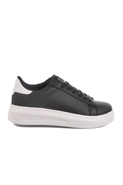 Aspor Black and White Lace-Up Women's Sneaker