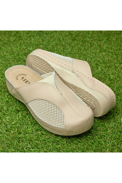 Tellus Women's Medical Leather Clogs with Anatomical Insole- Breathable Mesh ...