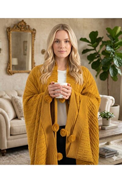 DECORA CASA HOME COLLECTİON Tricotaj împletit Tv pătură si -bacag Şală pentru...