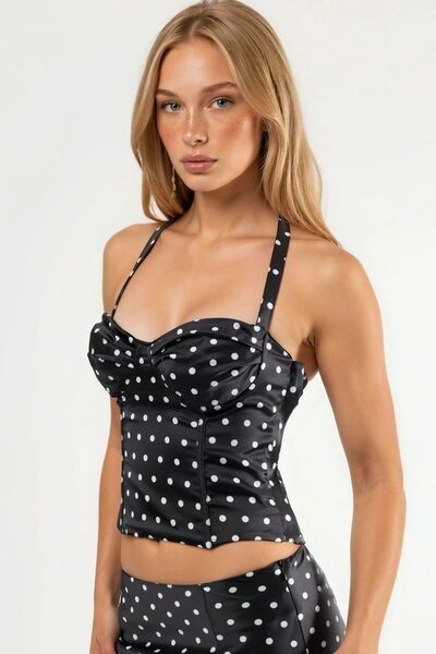 Hiccup Καρδιά Σχήματος Λαιμού Πουά τεμάχια Κοντό Τεμάχια