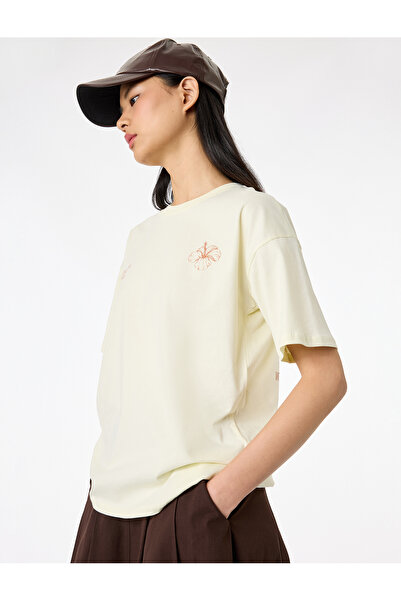 Koton Rahat Kalıp Kısa Kollu Bisiklet Yaka Pamuklu Baskılı Tişört