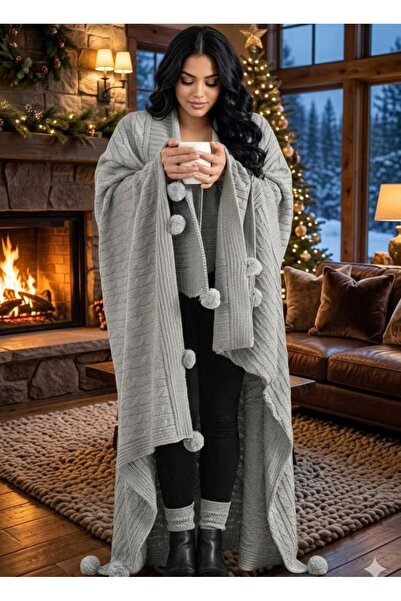 DECORA CASA HOME COLLECTİON Tricotaj împletit Tv pătură si -bacag Şală pentru...