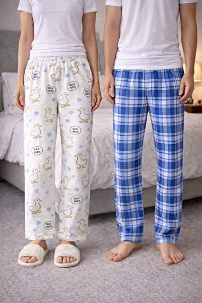 MODABOX 100% Cotton Combed Single Jersey Double Set of 2 Women's and Men's Pa...
