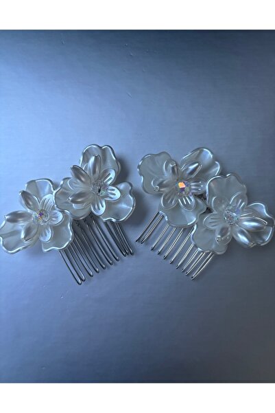 Store 2li Çiçekli gelin aksesuar dişli tarak toka