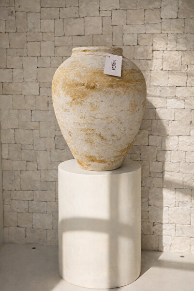 Yalda atelier Handmade Terra pattina Eskitme Dokulu Büyük Dekoratif Vazo | Ru...