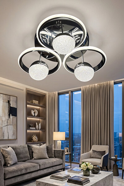 G-Light Eterna 3 Toplu Yuvarlak Plafonyer Salon - Oturma Odası Avizesi