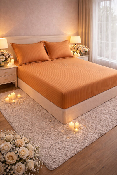 Casa Pucioasa Stretchy Fitted Bed Sheet 180x200 +25 cm for High Mattress, Set...