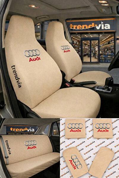 trivexa Audi Logolu Oto Koltuk Kılıfı Ön Arka Set – Penye Likralı Universal K...