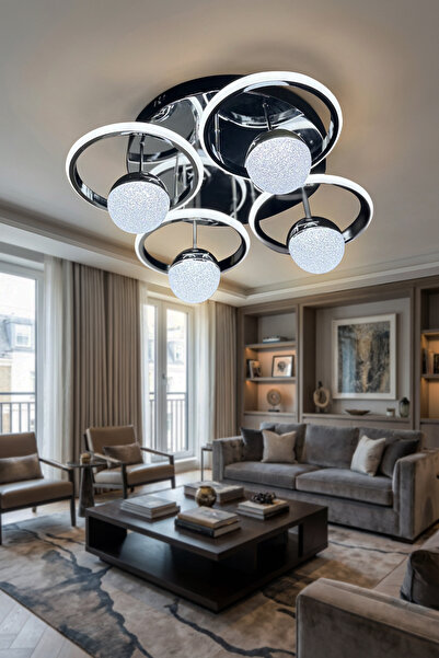 G-Light Eterna 4 Toplu Yuvarlak Plafonyer Salon - Oturma Odası Avizesi