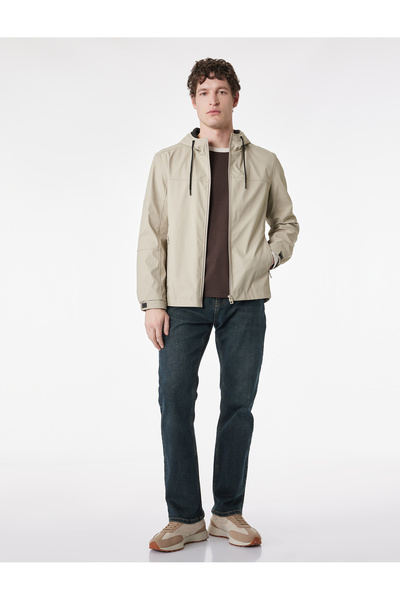 Koton Μακρυμάνικο αδιάβροχο με φερμουάρ και κουκούλα εφαρμοστό