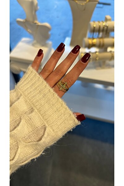 GLARE JEWELRY CO Göz Modeli Pembe Vintage Gold Viral Ayarlanabilir Yüzük