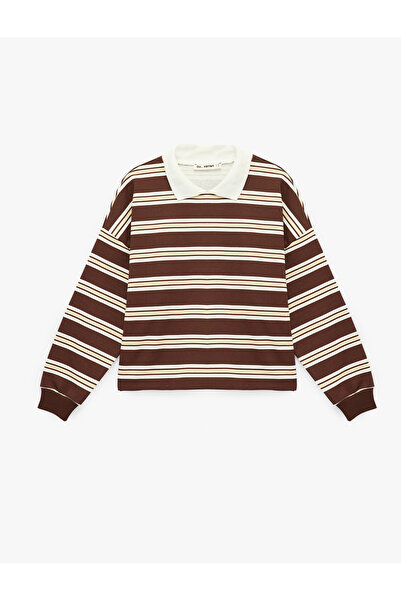 Koton cu căptușeală din fleece Bluză de trening cu mânecă lungă și guler polo...