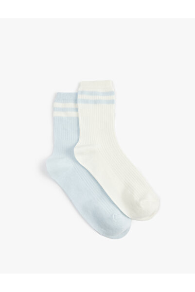Koton Striped 2-Piece Set of Cotton Socks