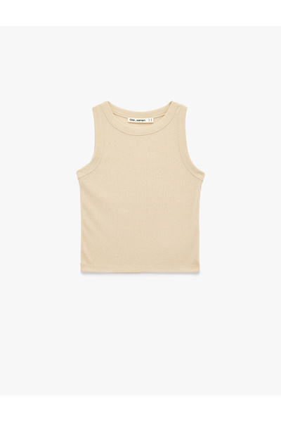 Koton slim fit Fără mâneci guler rotund basic Bluză