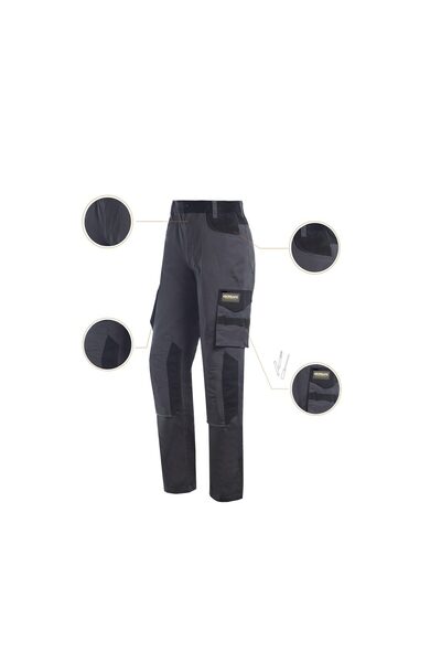 kronsafe Pantaloni de lucru pe talie, 280 gsm, ripstop, Kronsafe, gri-negru