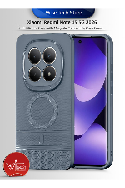 Wtech جراب سيليكون ناعم لهاتف شاومي ريدمي نوت 15 5G (إصدار 2026) مع غطاء متوا...