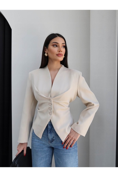 ESRAHELVACI Waist Tie Detailed Blazer Jacket