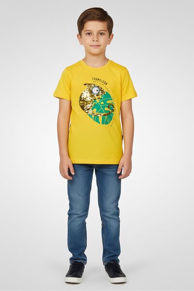 Hamleys Kids Boy Graphic Print Short Sleeve T-Shirt, Yellow