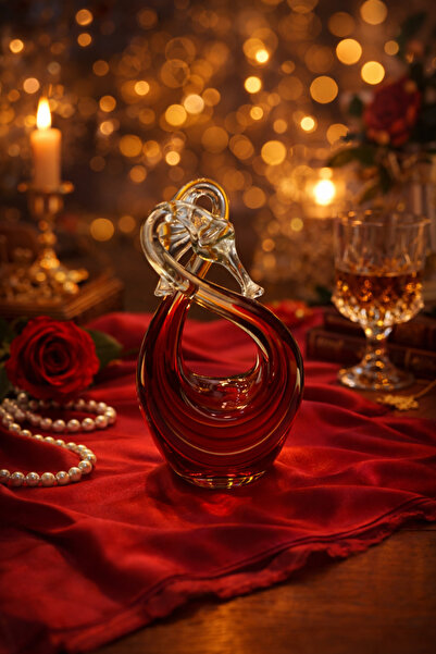 seymenbıçakçılık Kuğu Tasarımlı Dekoratif Cam Yağlık – Zeytinyağı & Sirke Şiş...