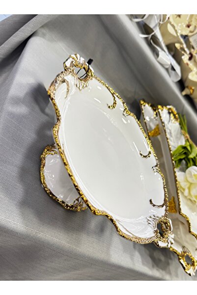 hediye Esterhomedecor Porcelain Presentation Plate with Stand