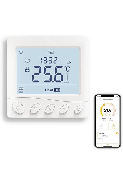 Smart Termostat WiFi MOES pentru Centrale pe Apă/Gaz