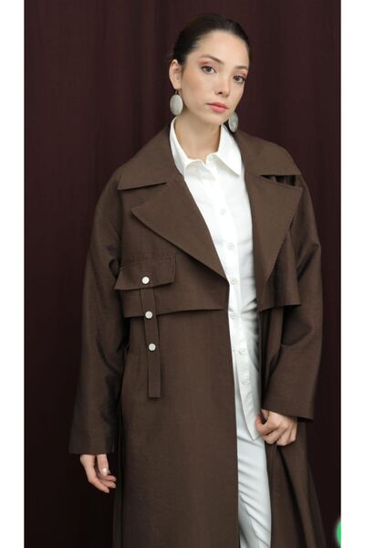 Volans Moda 15528 DÜĞME DETAY TRENCKOT