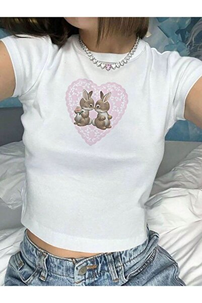 Bravebell كلوت كيوت باني هارت منقوش للنساء بقصة قصيرة