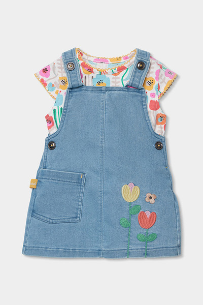 Boboli Güneş Patterned Salopet Skirt 6-24 Months Blue