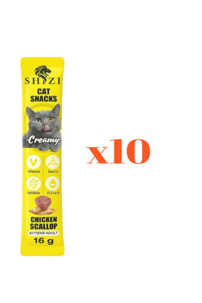 Shizi Creamy Krema Kedi Ödülü Tavuk Ve Deniz Tarklı 10x16Gr