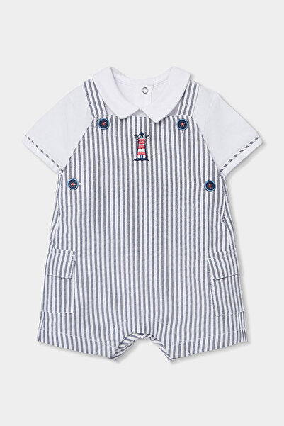 Boboli Çizgili Salopet Set 6 Ay-24 Ay Lacivert