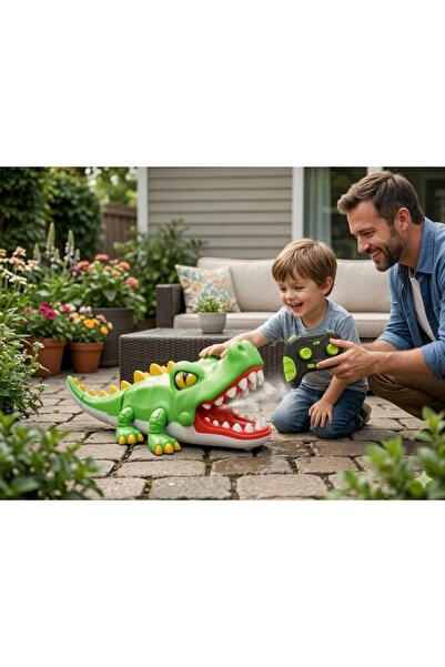 Tıfıl Toys Uzaktan Kumandalı Robot Timsah - Su Püskürtme, Ses ve Hareket Özel...