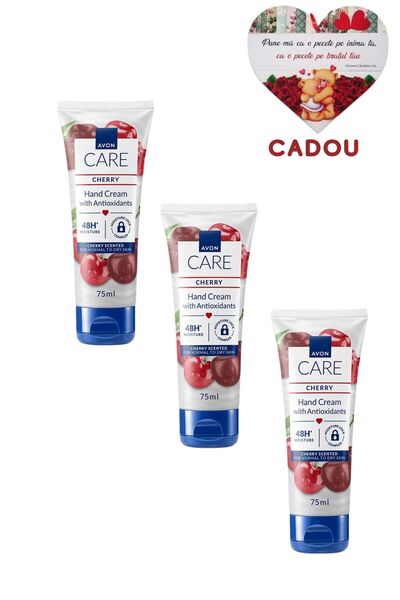 AVON 3 x Hand cream with antioxidants, 75 ml + magnetic heart gift