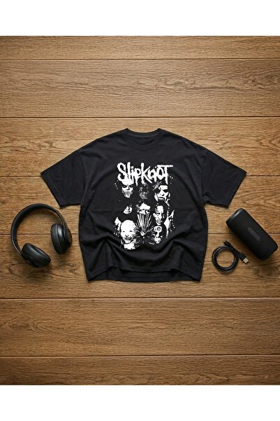 STİL-X Slipknot Baskılı Unisex %100 Pamuklu Oversize T-shirt